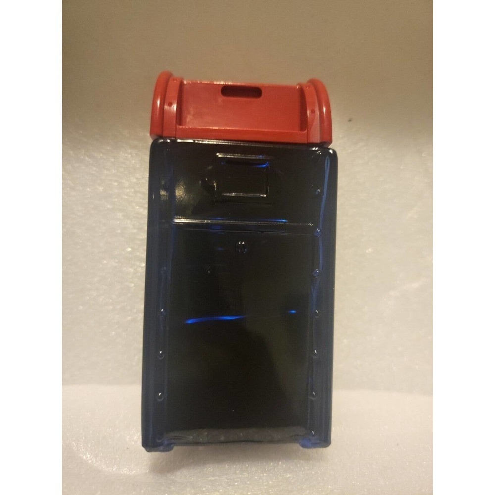 VINTAGE AVON COBALT BLUE GLASS MAILBOX BRAVO AFTER SHAVE DECANTER RED TOP Full